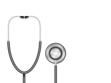 Beyaz arka planda steteskop. Vektör illüstrasyonu.