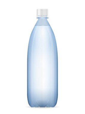 Beyaz arka planda su şişesi. Vektör illüstrasyonu.