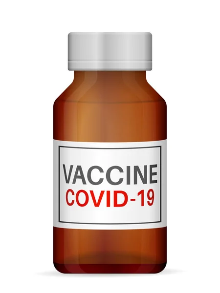 Vacina Covid Sobre Fundo Branco Ilustração Vetorial —  Vetores de Stock