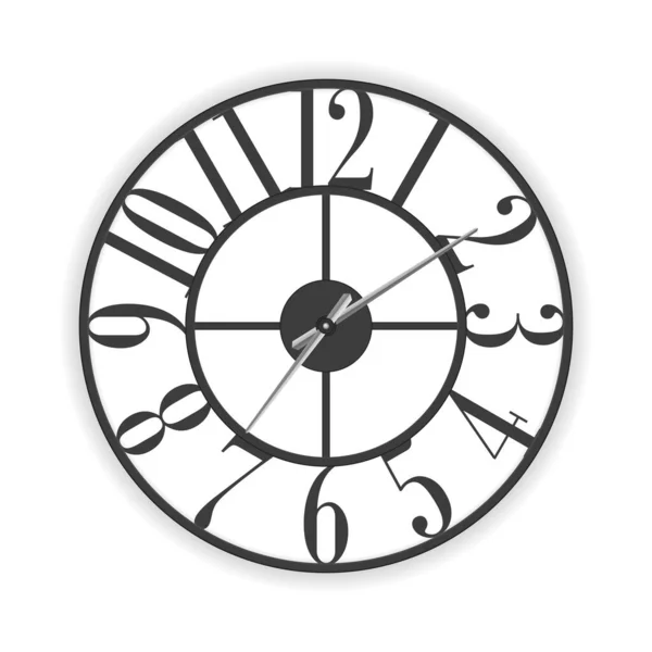 Horloge Murale Sur Fond Blanc Illustration Vectorielle — Image vectorielle