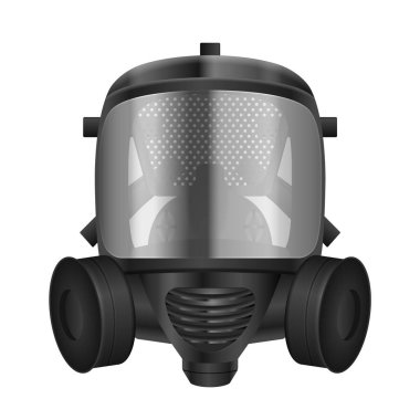 Beyaz arka planda gaz maskesi. Vektör illüstrasyonu.