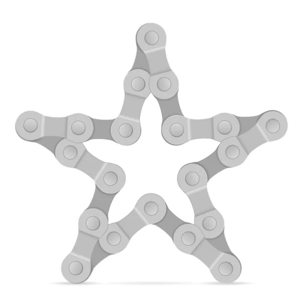 Symbol Gwiazdy Utworzony Przez Łańcuch Rowerowy Ilustracja Wektora — Wektor stockowy