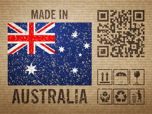 오스트레일리아에서 만들어 카드보 문자로 만들어 졌습니다 일러스트 — 스톡 벡터