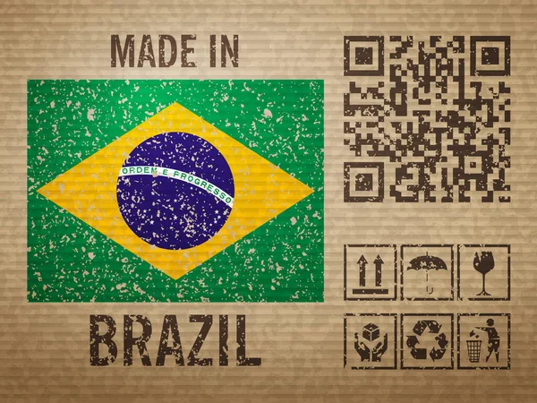 Cartón Hecho Brasil Fondo Texturizado Ilustración Vectorial — Vector de stock