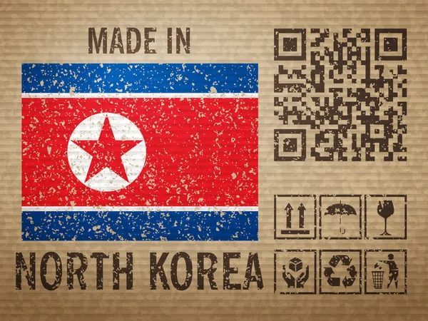 Cartão Feito Coreia Norte Fundo Texturizado Ilustração Vetorial —  Vetores de Stock
