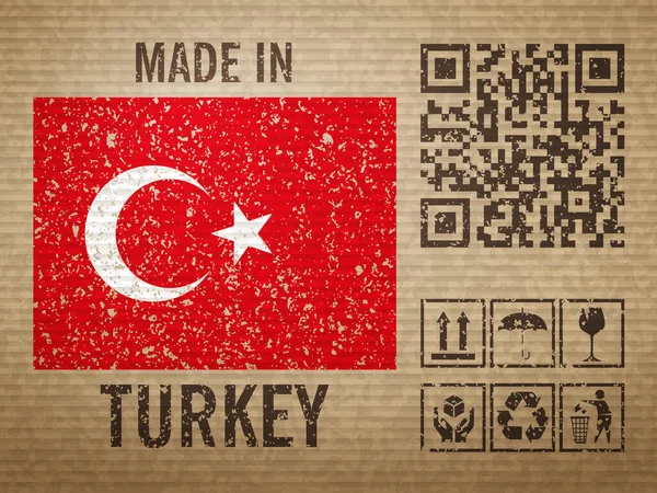Cartão Feito Turquia Fundo Texturizado Ilustração Vetorial — Vetor de Stock