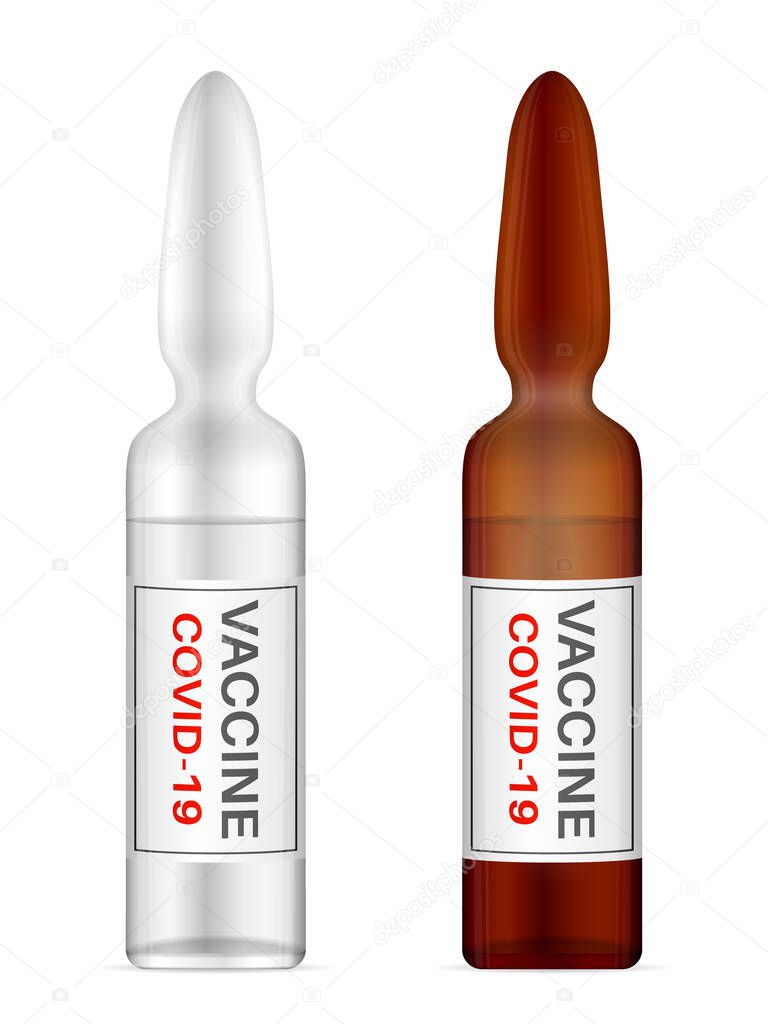 Vaccine covid-19 set on a white background. Vector illustration.