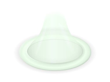 Beyaz arka planda prezervatif. Vektör illüstrasyonu.