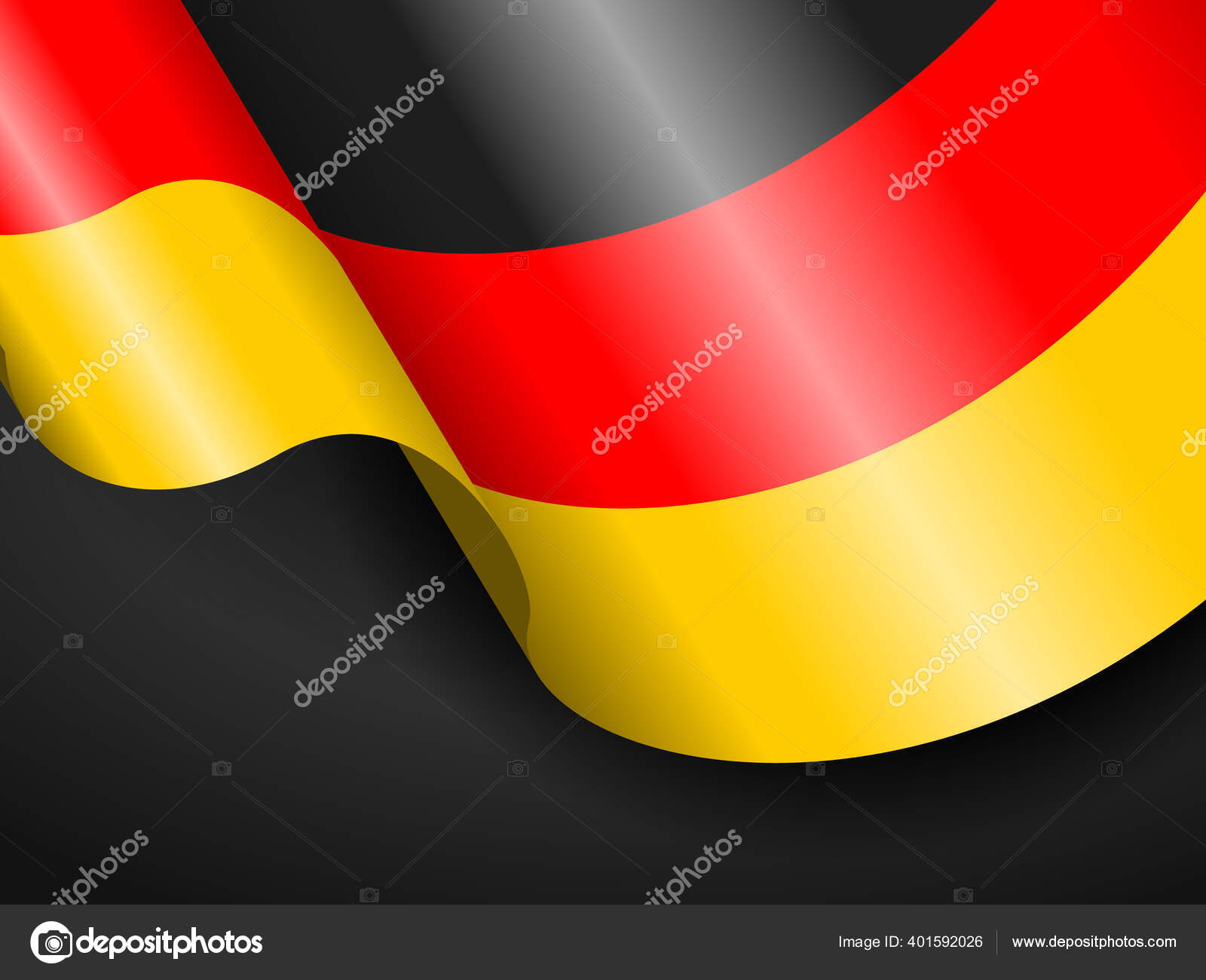 Ondeando Bandera Alemania Sobre Fondo Negro Ilustracion Vectorial Archivo Imagenes Vectoriales C Julydfg 401592026