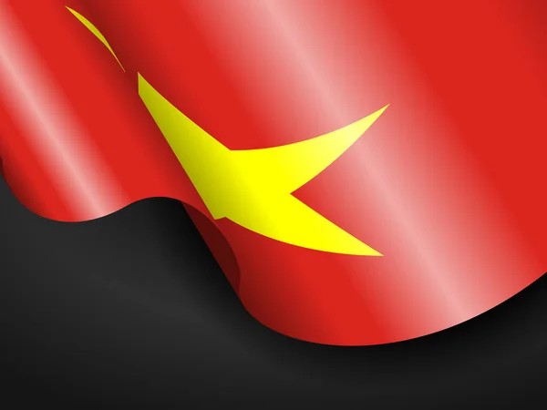 Vifta Vietnam Flagga Svart Bakgrund Vektorillustration — Stock vektor