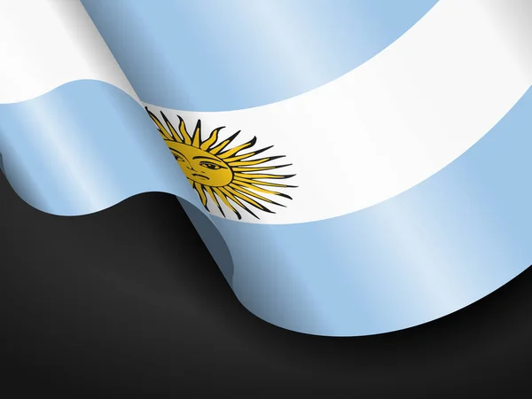 Waving Argentina Flag Black Background Vector Illustration — Stock Vector