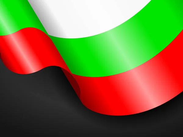 黒を背景にブルガリア国旗を振っている ベクターイラスト — ストックベクタ