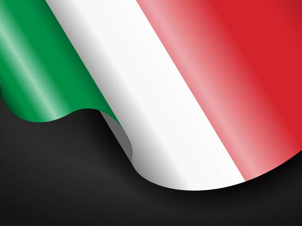 在黑色背景上飘扬着意大利国旗 矢量说明 — 图库矢量图片