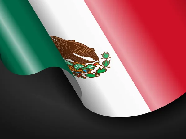 Acenando Bandeira México Fundo Preto Ilustração Vetorial —  Vetores de Stock