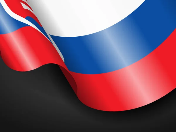 Sventolando Bandiera Slovacca Sfondo Nero Illustrazione Vettoriale — Vettoriale Stock