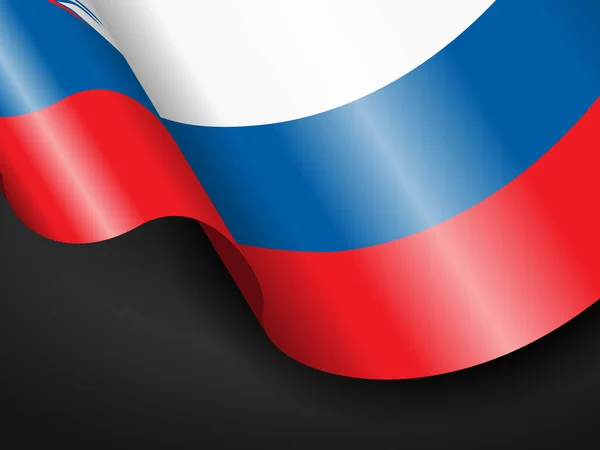 黒の背景にスロベニアの国旗を振っている ベクターイラスト — ストックベクタ