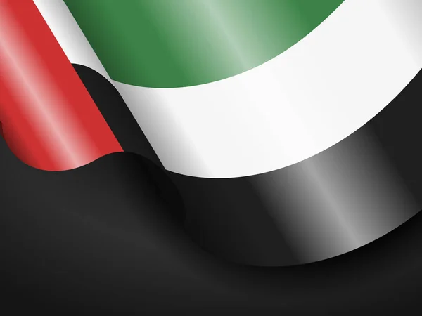 Acenando Bandeira Dos Emirados Árabes Unidos Fundo Preto Ilustração Vetorial — Vetor de Stock