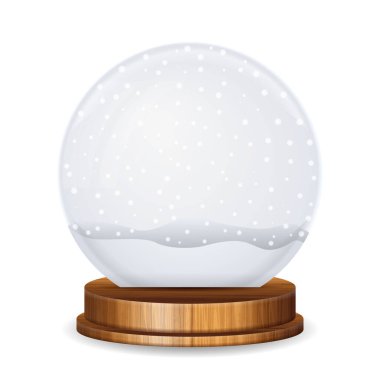 Beyaz arka planda kar küresi. Vektör illüstrasyonu.