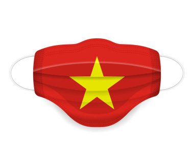 Beyaz arka planda Vietnam bayrağı. Vektör illüstrasyonu.