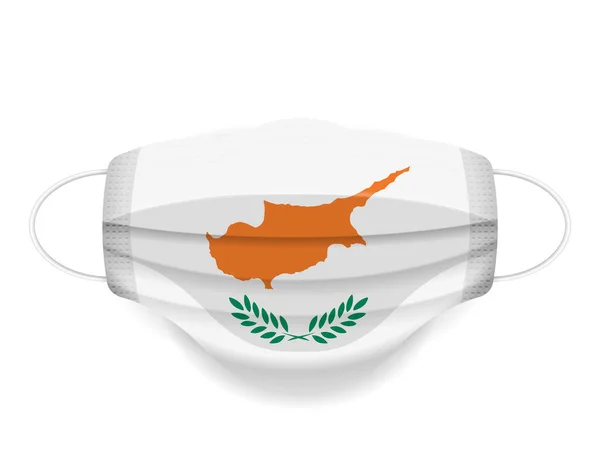 Medische Masker Cyprus Vlag Een Witte Achtergrond Vectorillustratie — Stockvector