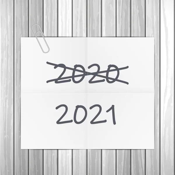 Notepad 2021 Text Wooden Background Vector Illustration — Stock Vector