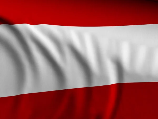Yakın Plan Avusturya Bayrağı Sallıyor Illüstrasyon — Stok fotoğraf