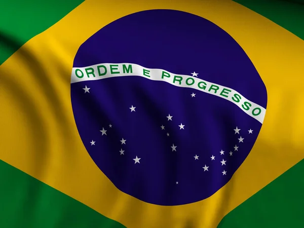Маши Крупным Планом Бразильским Флагом Иллюстрация — стоковое фото