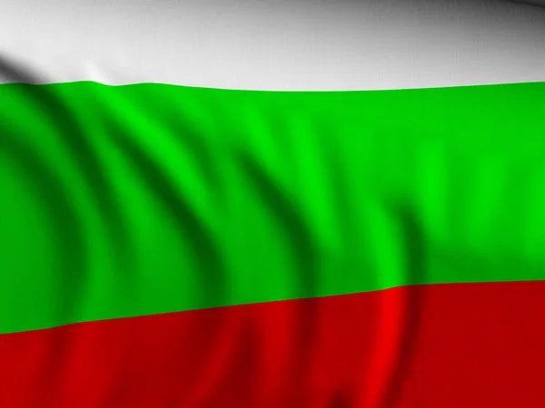 Zwaaiende Close Bulgarije Vlag Achtergrond Illustratie — Stockfoto