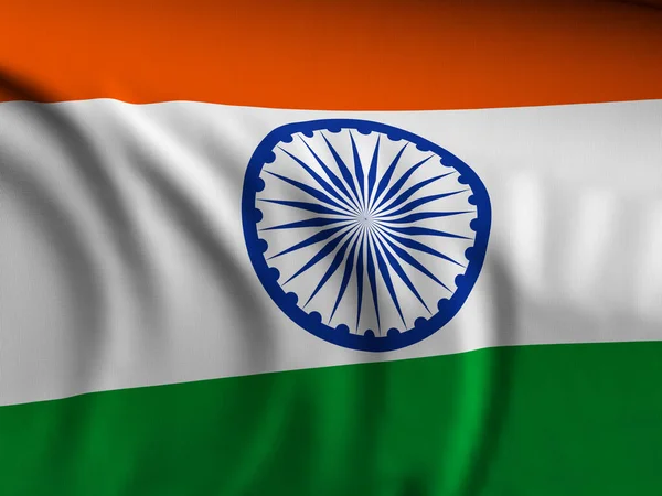 Waving Close India Flag Background Illustration — Stock Photo, Image