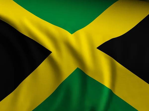 Wuivende Close Jamaica Vlag Achtergrond Illustratie — Stockfoto