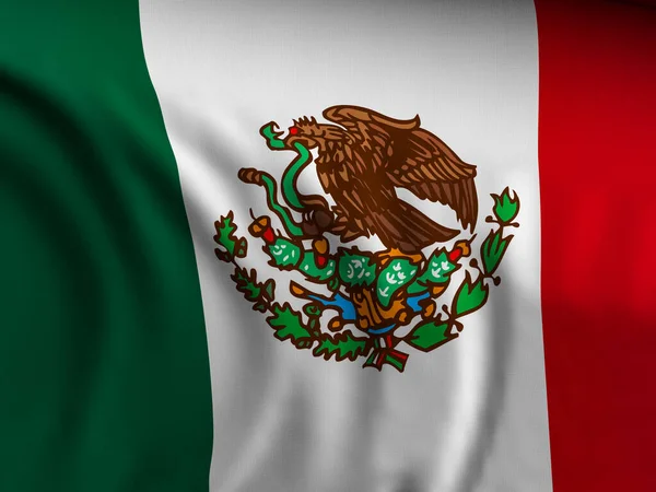 Agitando Fondo Bandera México Ilustración —  Fotos de Stock