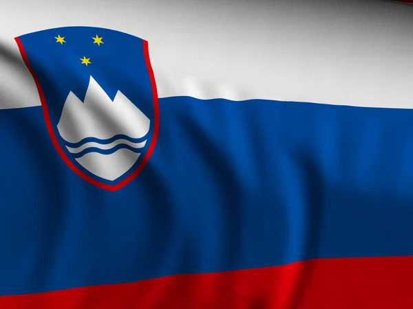 Viftar Närbild Slovenien Flagga Bakgrund Illustration — Stockfoto