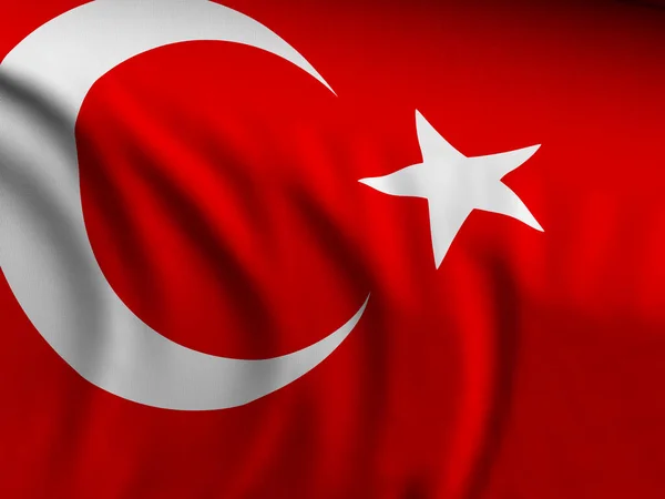 Viftar Närbild Turkiet Flagga Bakgrund Illustration — Stockfoto