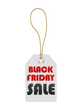 Beyaz arka planda siyah cuma etiketi. Vektör illüstrasyonu.