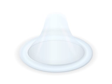 Beyaz arka planda prezervatif. Vektör illüstrasyonu.