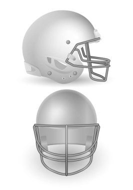 Beyaz arka planda futbol kaskı var. Vektör illüstrasyonu.