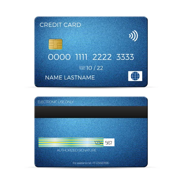 Kreditkarte Auf Weißem Hintergrund Vektorillustration — Stockvektor