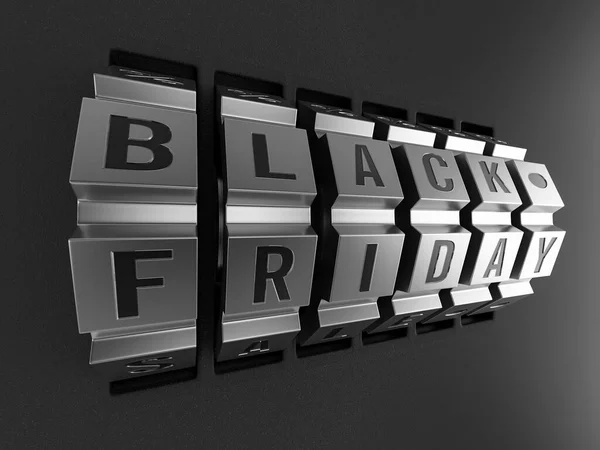 Black Friday Text Combination Lock Background Illustration — Stock Photo, Image