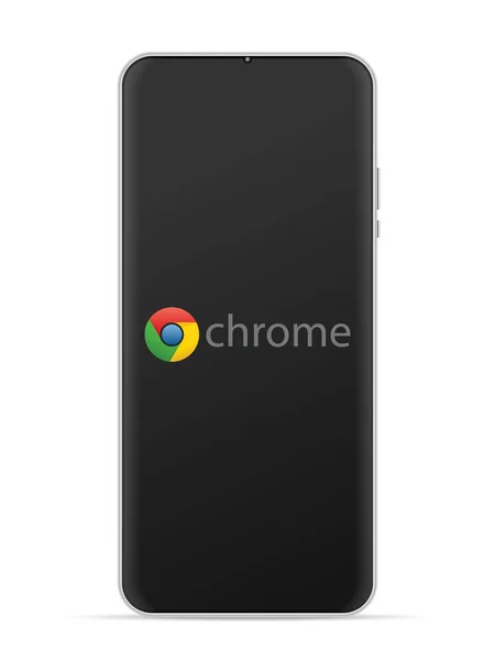 Ikona Loga Chrome Obrazovce Chytrého Telefonu Vektorové Ilustrace Bílé Pozadí — Stockový vektor