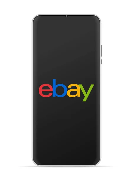 Ikona Loga Ebay Obrazovce Chytrého Telefonu Vektorové Ilustrace Bílé Pozadí — Stockový vektor