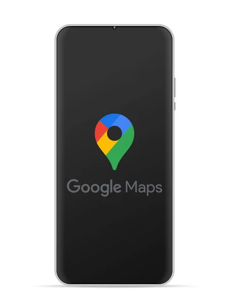 Ícone Logotipo Mapa Google Tela Smartphone Ilustração Vetorial Fundo Branco — Vetor de Stock