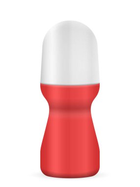 Beyaz arka planda rulo deodorant. Vektör illüstrasyonu.