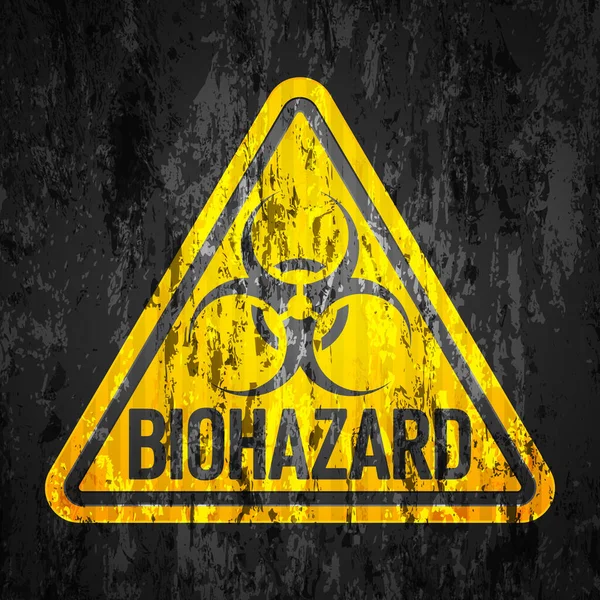 Biohazard Road Sign Grunge Texture Background Vector Illustration — Stock Vector