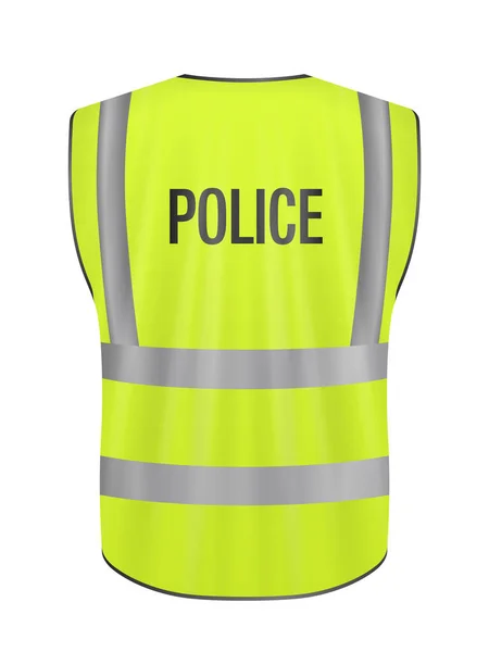 Gilet Sécurité Police Sur Fond Blanc Illustration Vectorielle — Image vectorielle