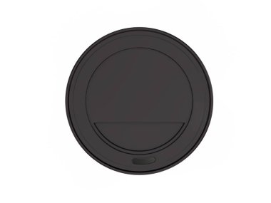 Beyaz arka planda kağıt kahve fincanı. 3d illüstrasyon.