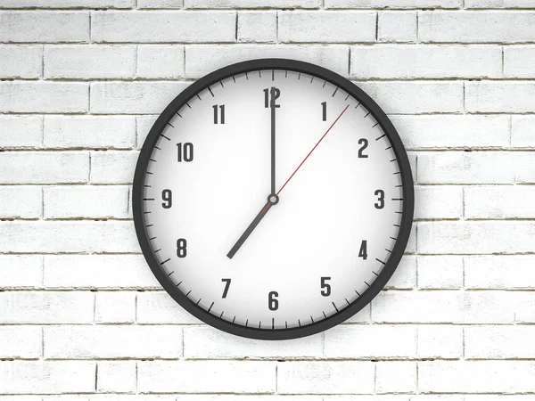 Класичний Годинник Цегляній Стіні Ілюстрація — стокове фото