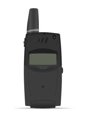 Beyaz arka planda klasik bir cep telefonu. Vektör illüstrasyonu.