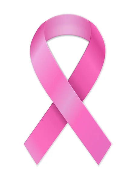 Breast Cancer Ribbon White Background Vector Illustration — Stock Vector