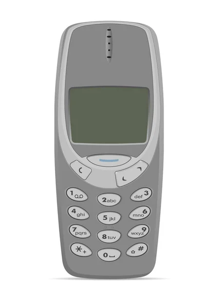 Klassieke Mobiele Telefoon Een Witte Achtergrond Vectorillustratie — Stockvector