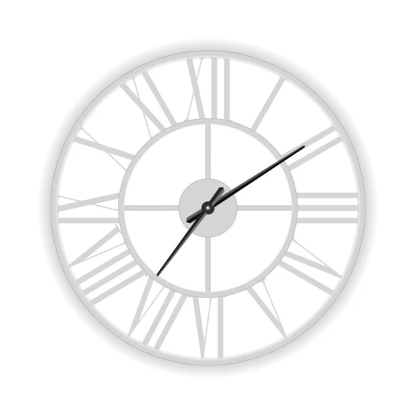 Relógio Parede Sobre Fundo Branco Ilustração Vetorial —  Vetores de Stock
